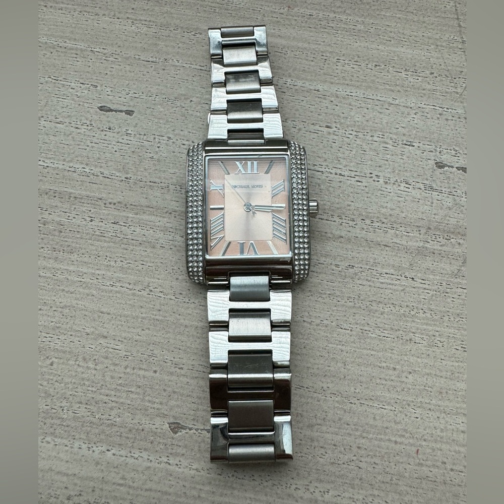Michael Kors pink and silver women’s watch